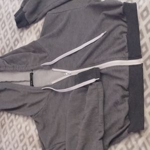 Cropped zip-up hoodie